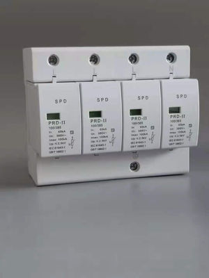 低電圧のパワー系統のための4P 385V 100KAのサージの防御装置SPD